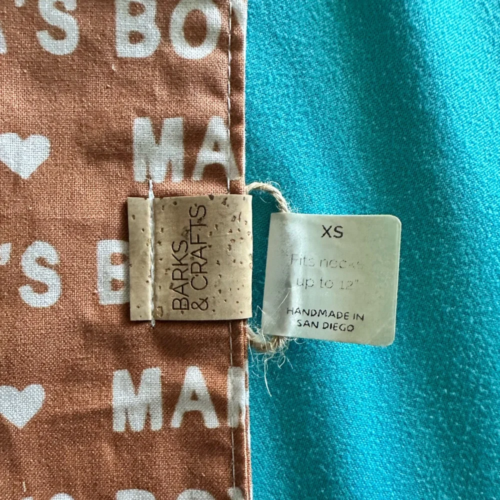 NWT Dog Bandana Brown/ white Male Dog 'Mama's Boy' Small Dogs Bandana Size XS
